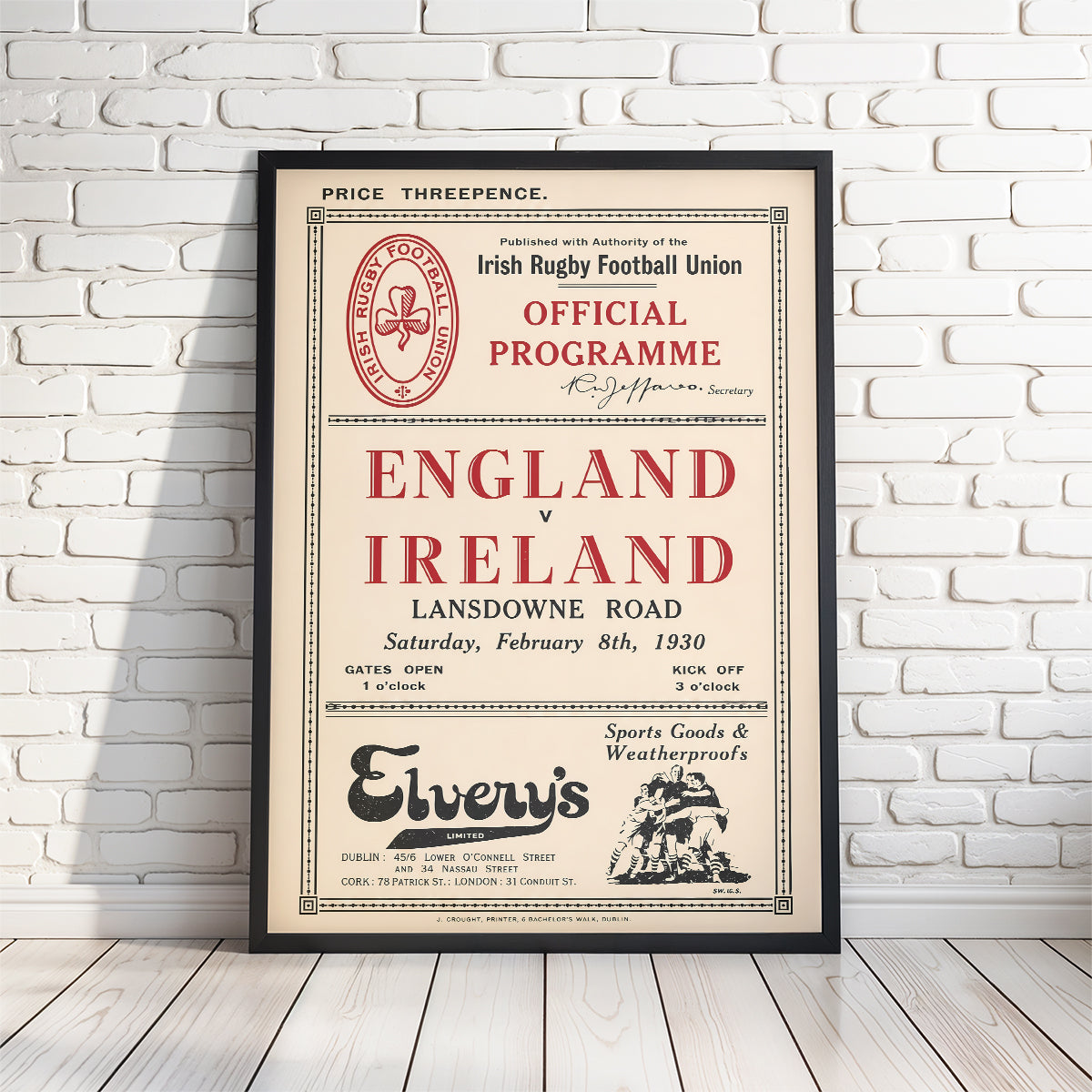Retro Irish Rugby Programme Posters