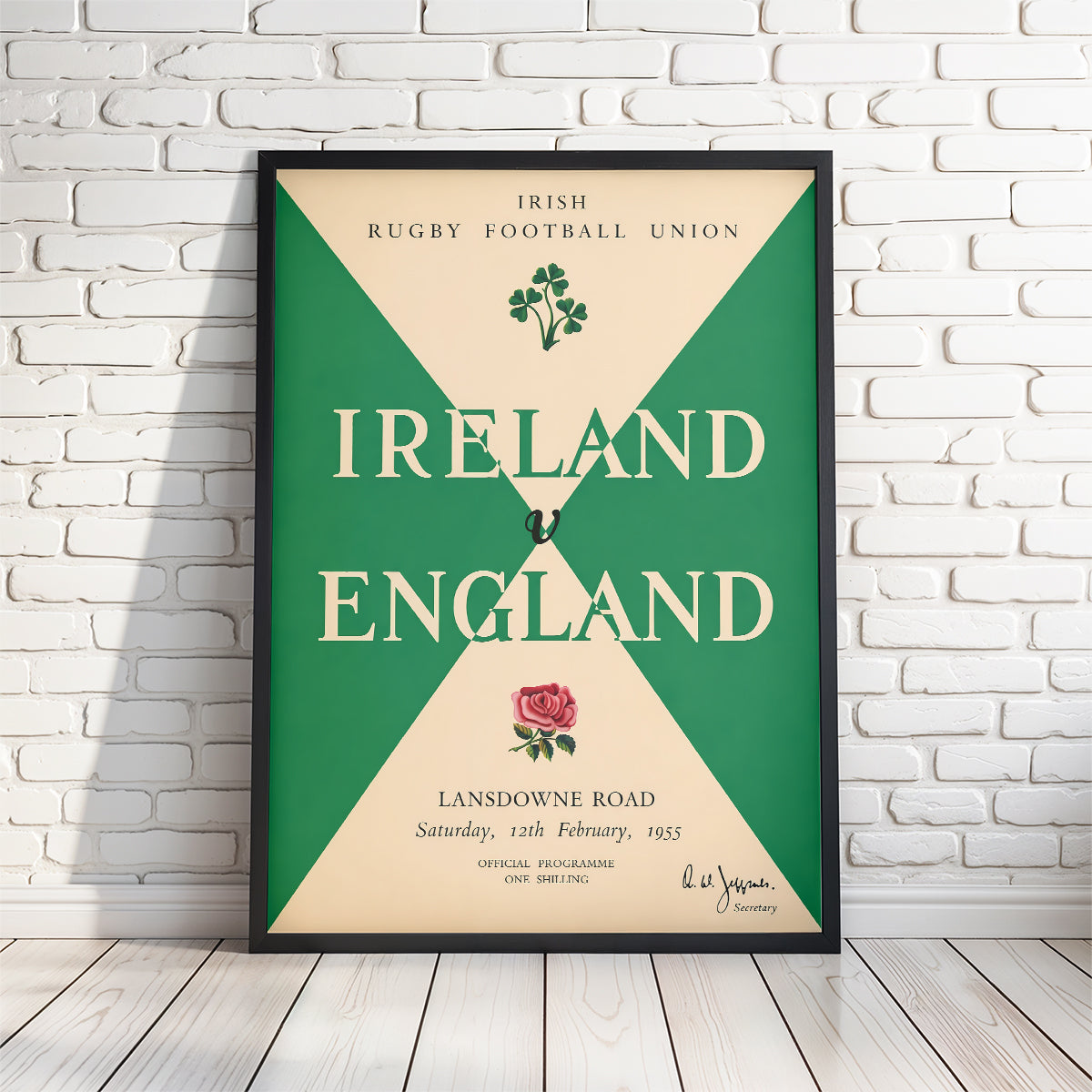 Retro Irish Rugby Programme Posters