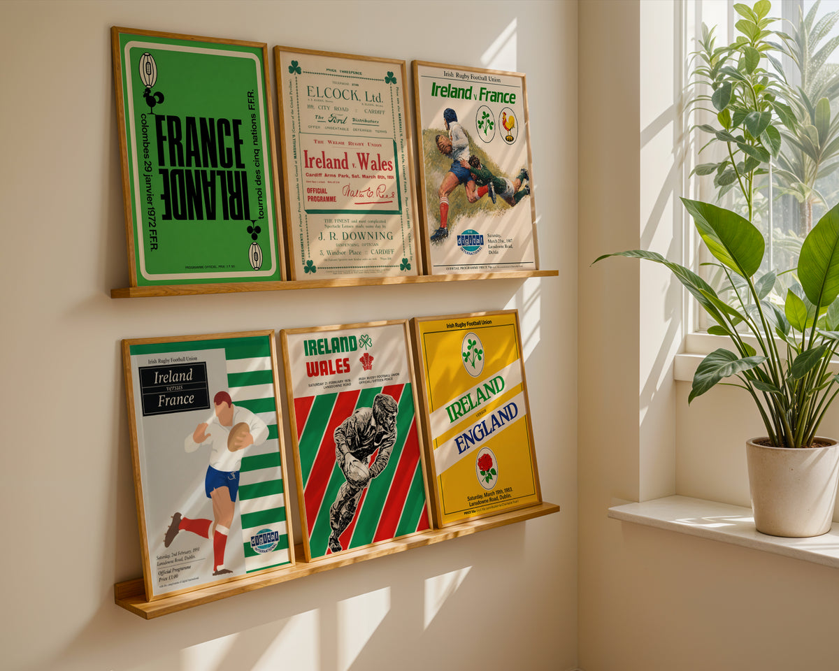 Retro Irish Rugby Programme Posters
