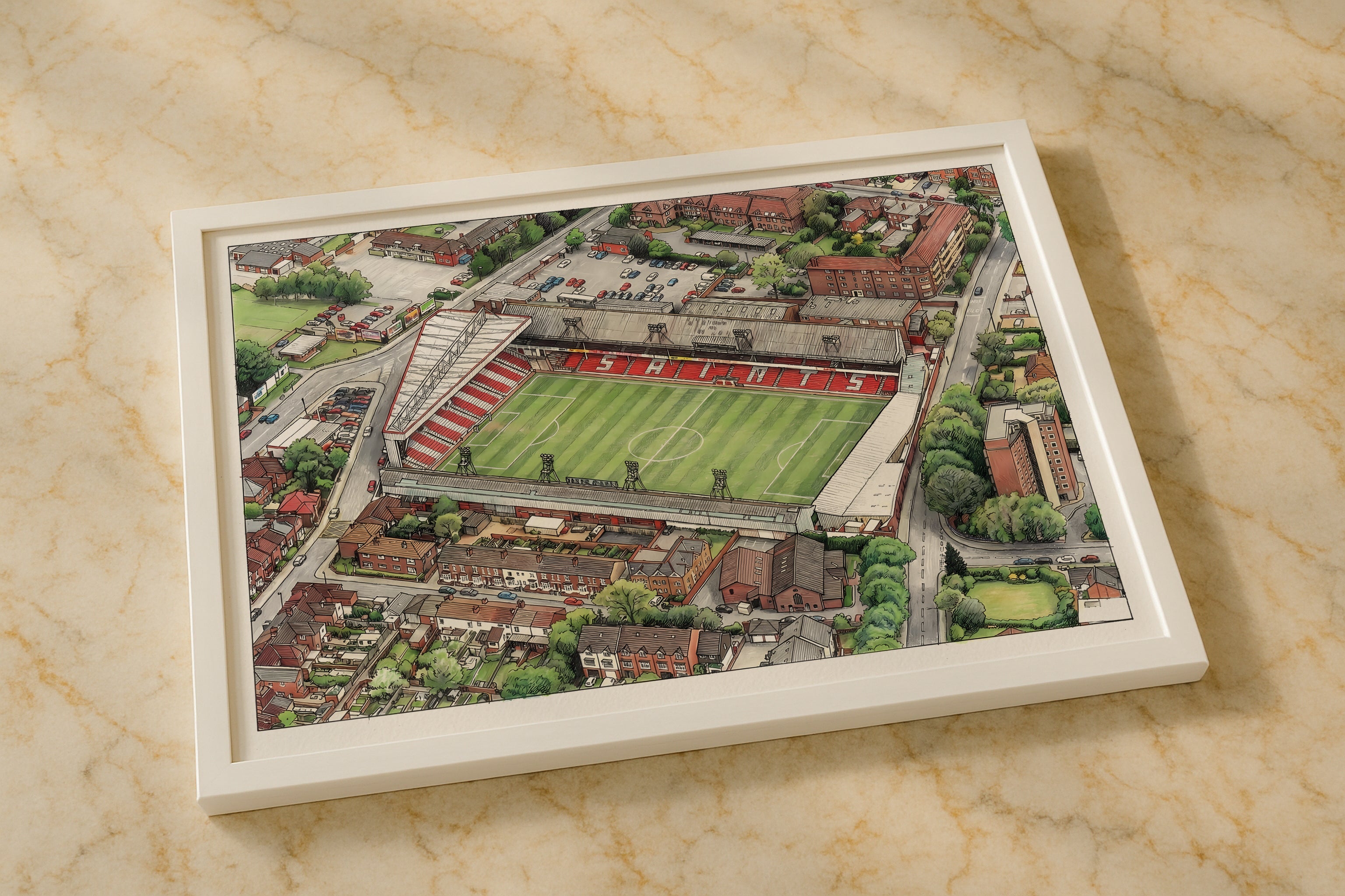 The Dell Stadium 1990 Isometric Poster - Southampton
