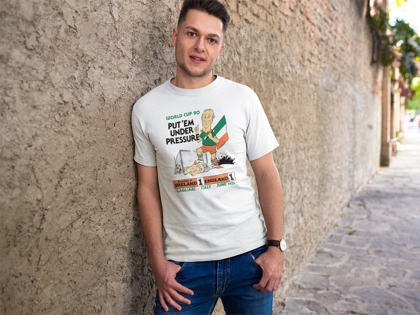 Italia'90 Put 'em under pressure Retro Ireland Tshirt