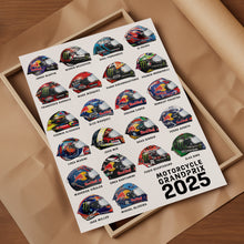 2025 Moto GP Rider helmet poster print