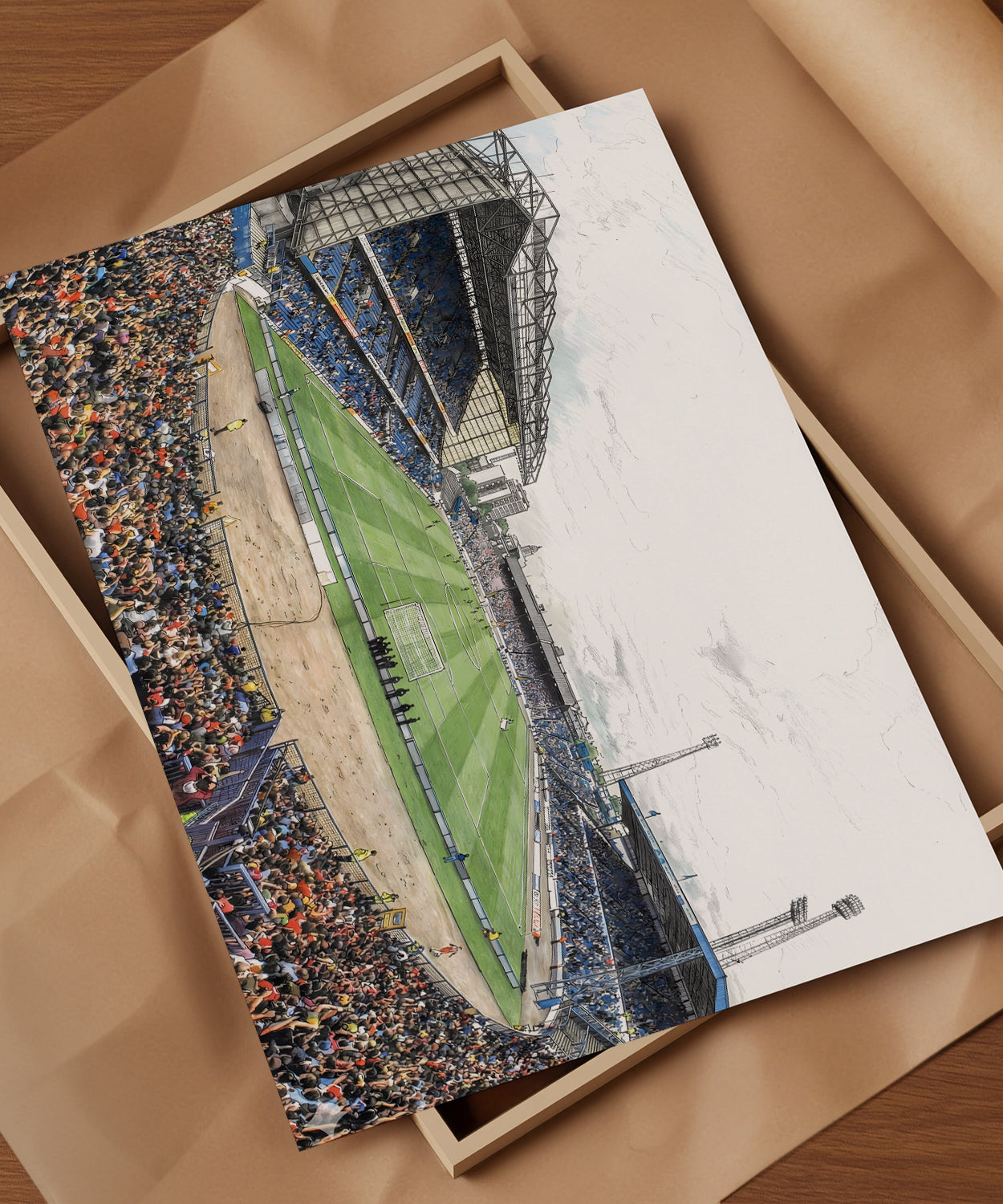 Stamford Bridge Stadium 1990 Isometric Poster - Chelsea