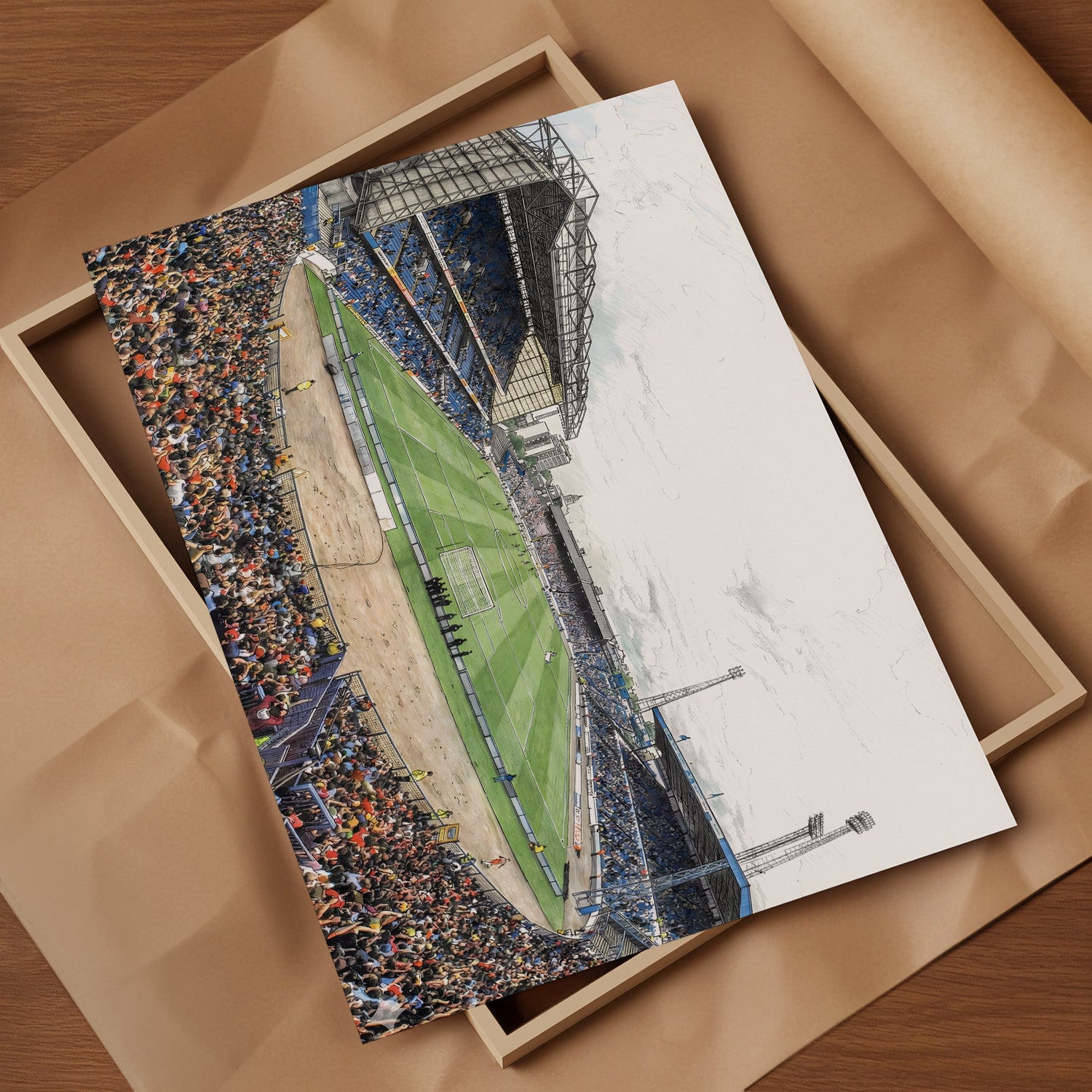 Stamford Bridge Stadium 1990 Isometric Poster - Chelsea