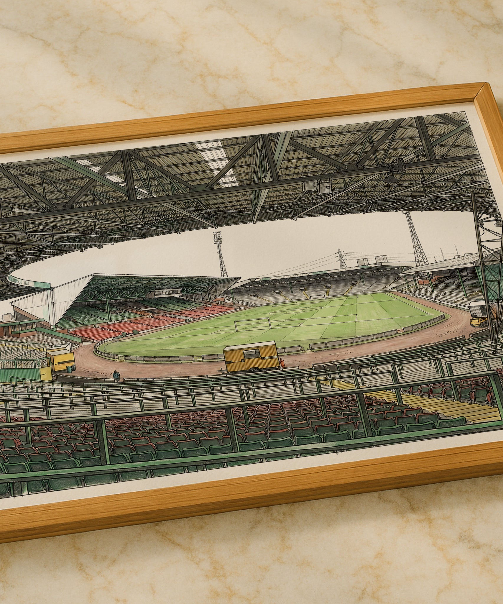 Parkhead Stadium 1990 Isometric Poster - Celtic