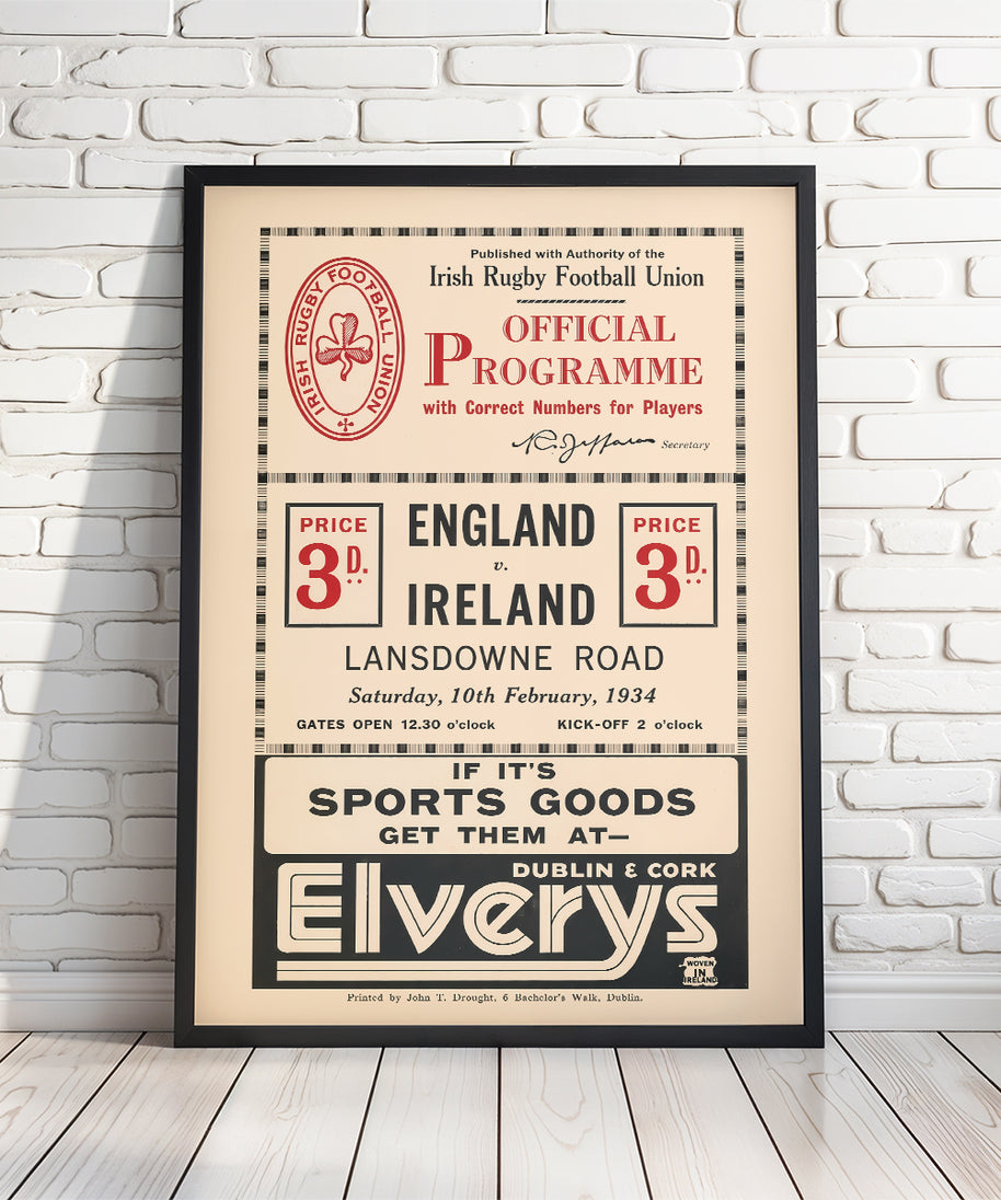 Retro English Rugby Programme Posters