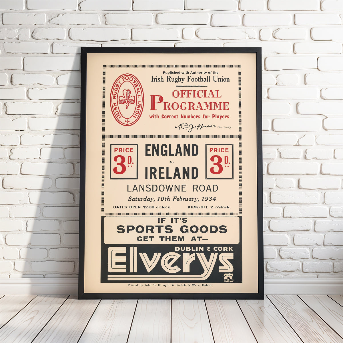 Retro English Rugby Programme Posters