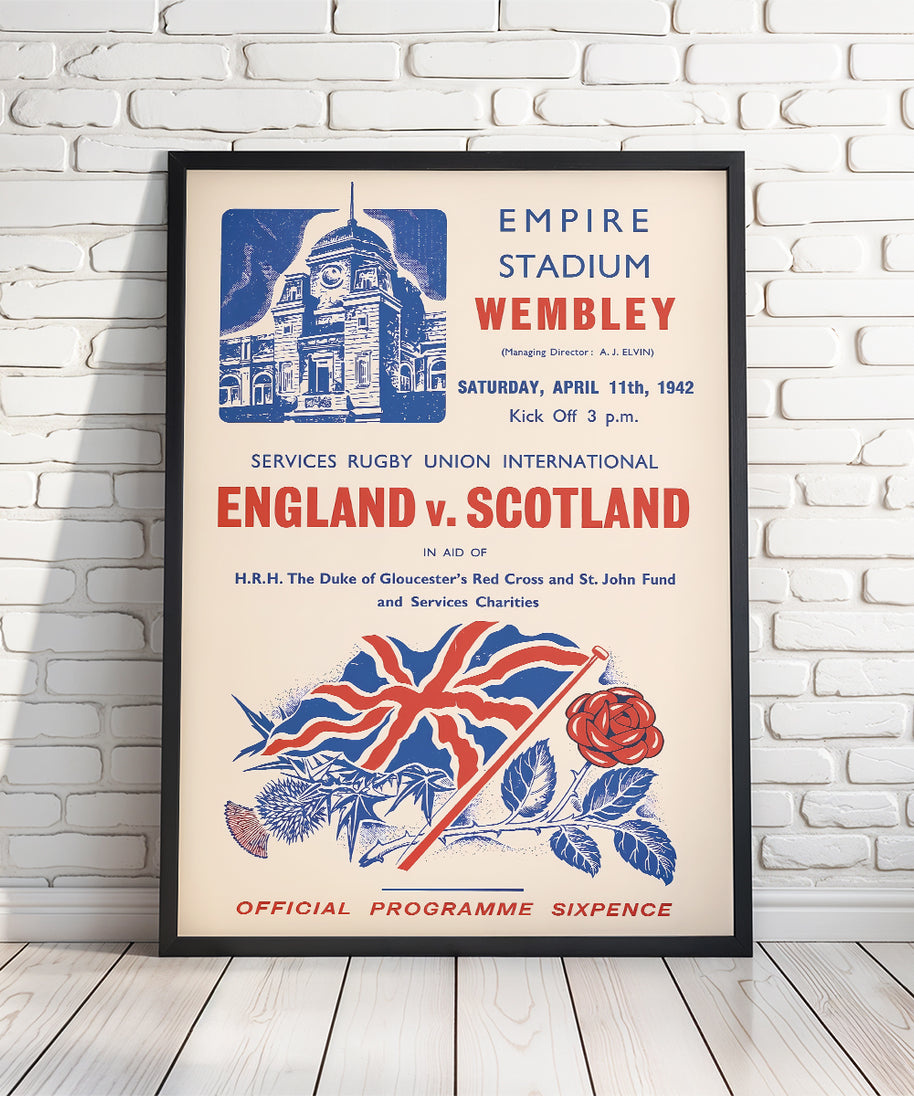 Retro English Rugby Programme Posters