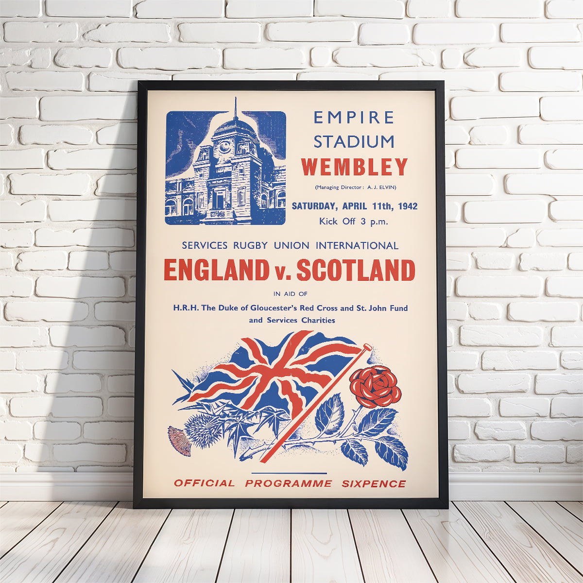 Retro English Rugby Programme Posters