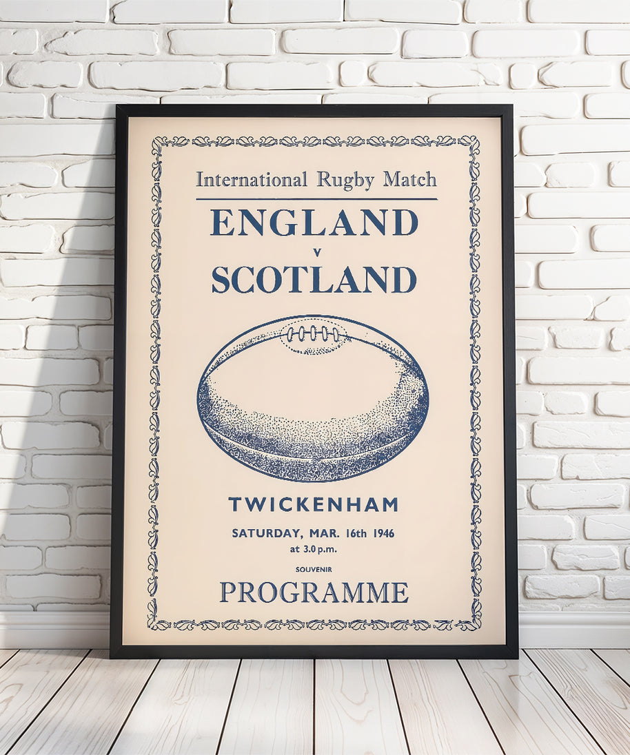 Retro English Rugby Programme Posters