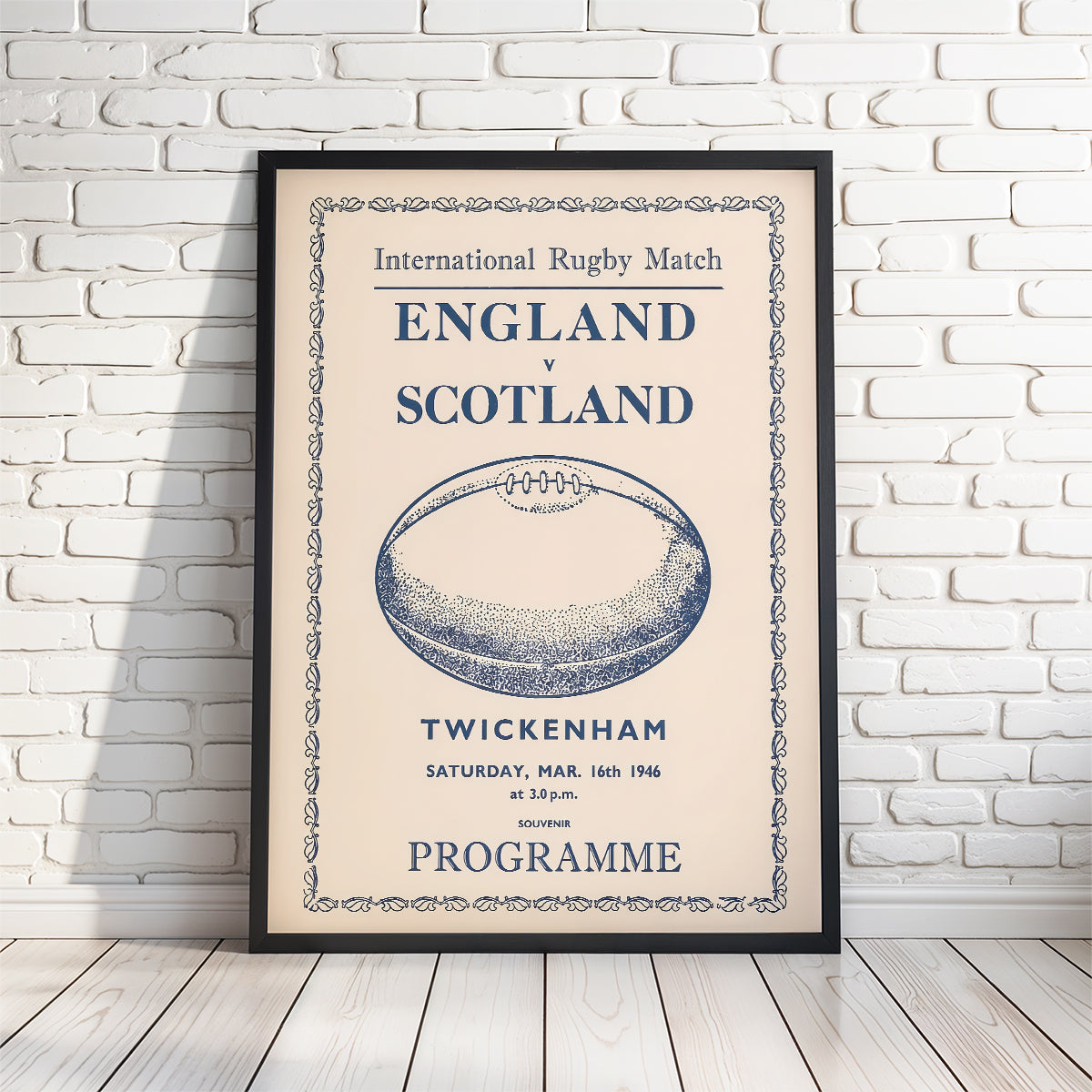 Retro English Rugby Programme Posters