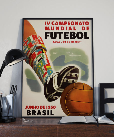 1950 World Cup soccer poster - Brazil 1950