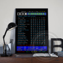 Leeds United CEEFAX 1991/92 season league table poster - LIMITED EDITION