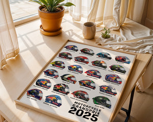 2025 Framed MOTOGP Helmet World Championship Poster Print