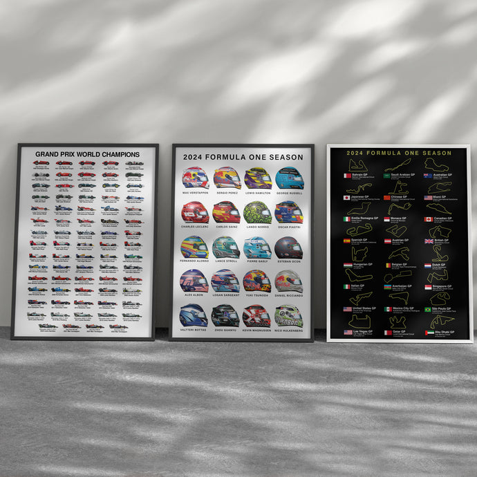 3 x 2024 Formula 1 Poster Bundle