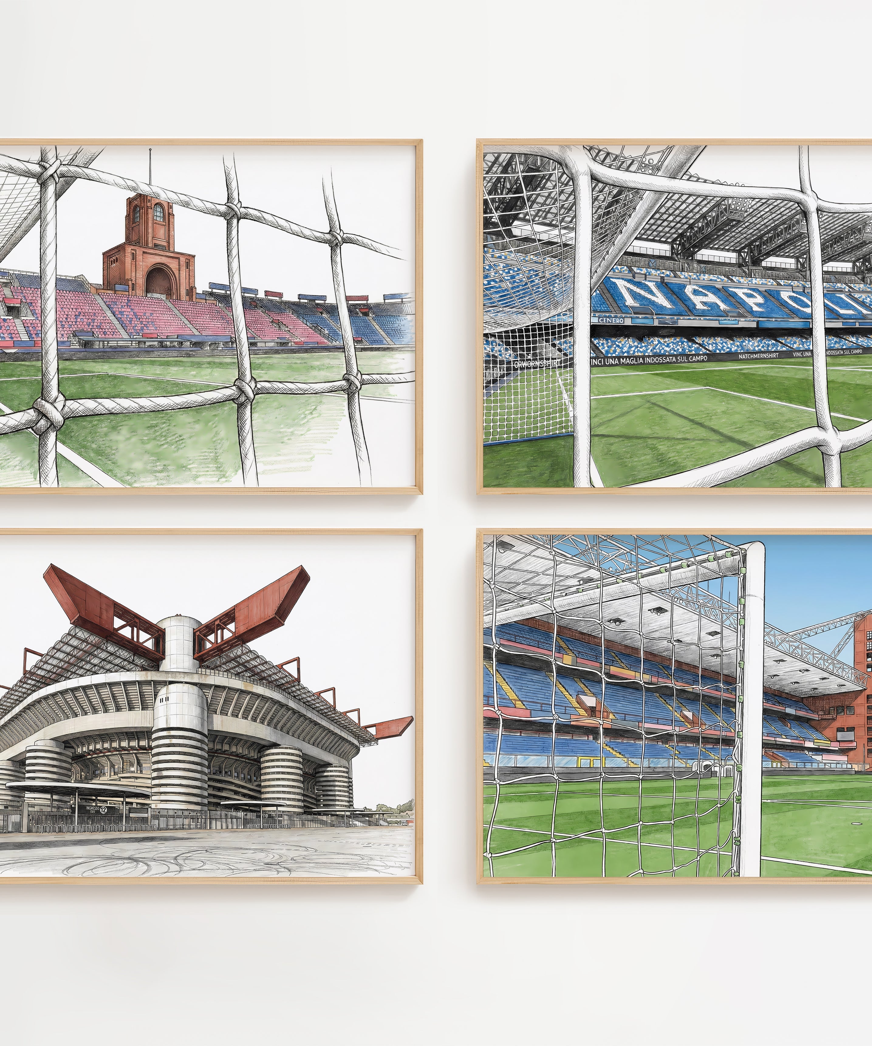 Serie A Football Stadium Isometric Poster Prints