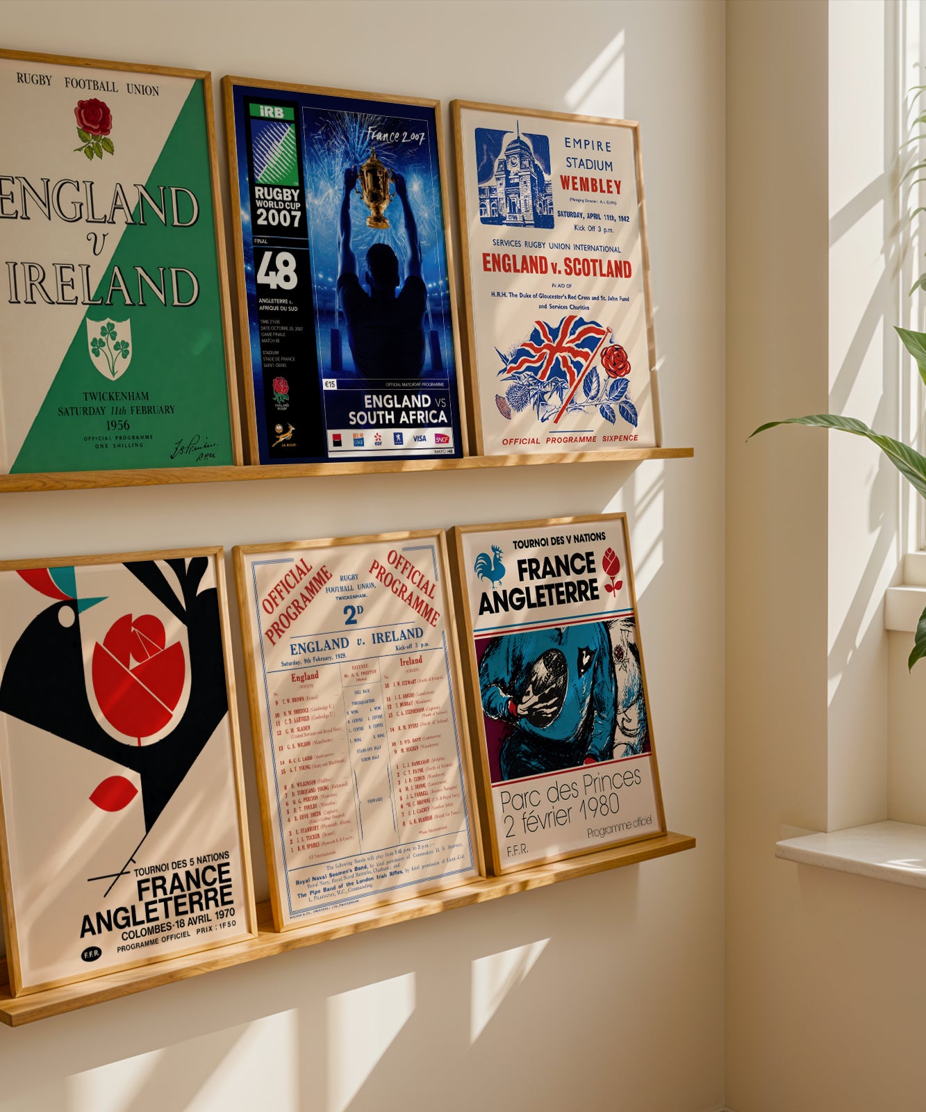 Retro English Rugby Programme Posters