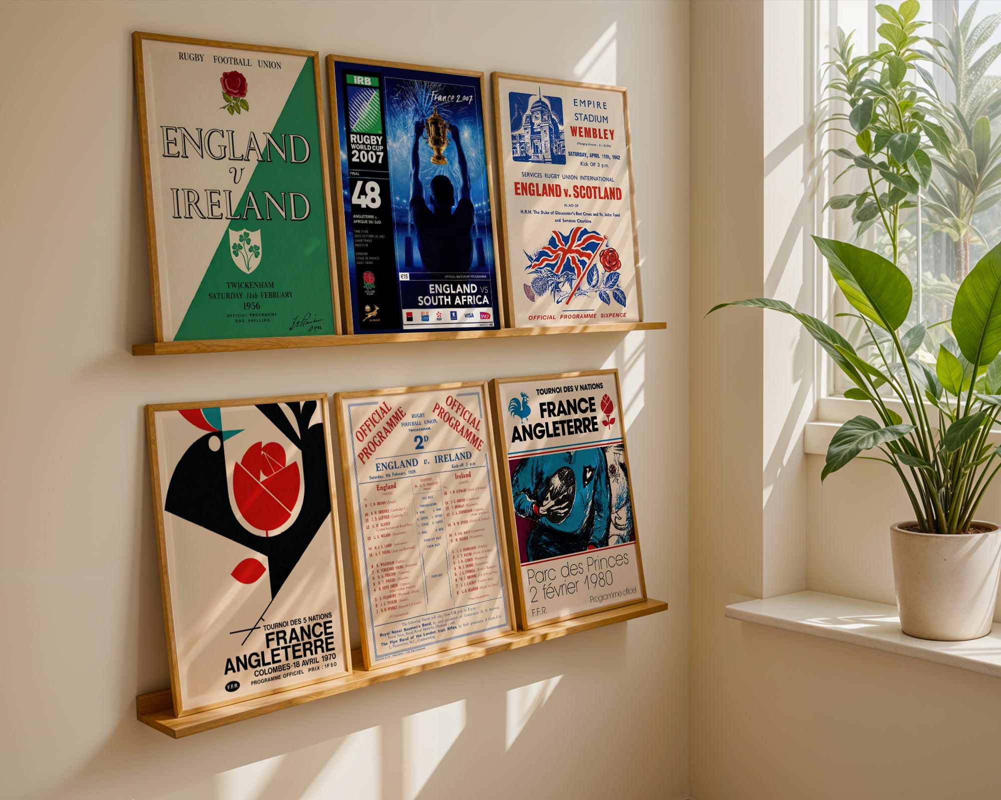 Retro English Rugby Programme Posters