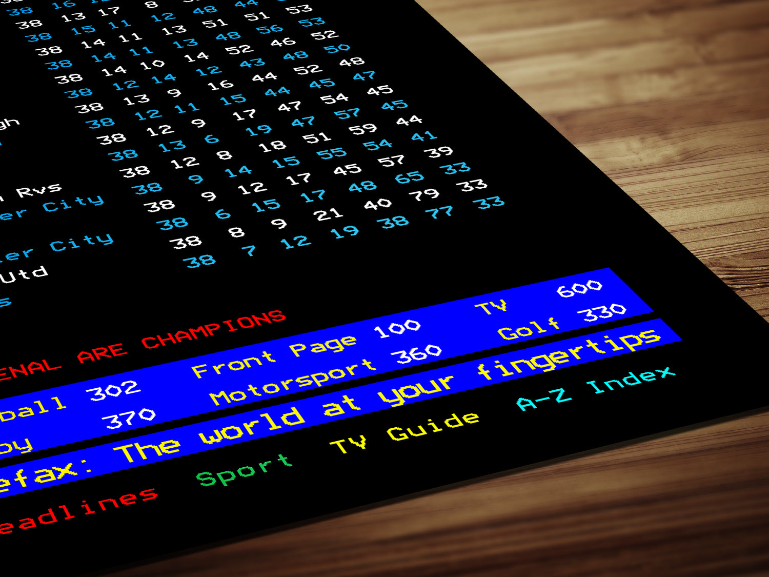 Arsenal CEEFAX 2003/04 invincibles season league table poster