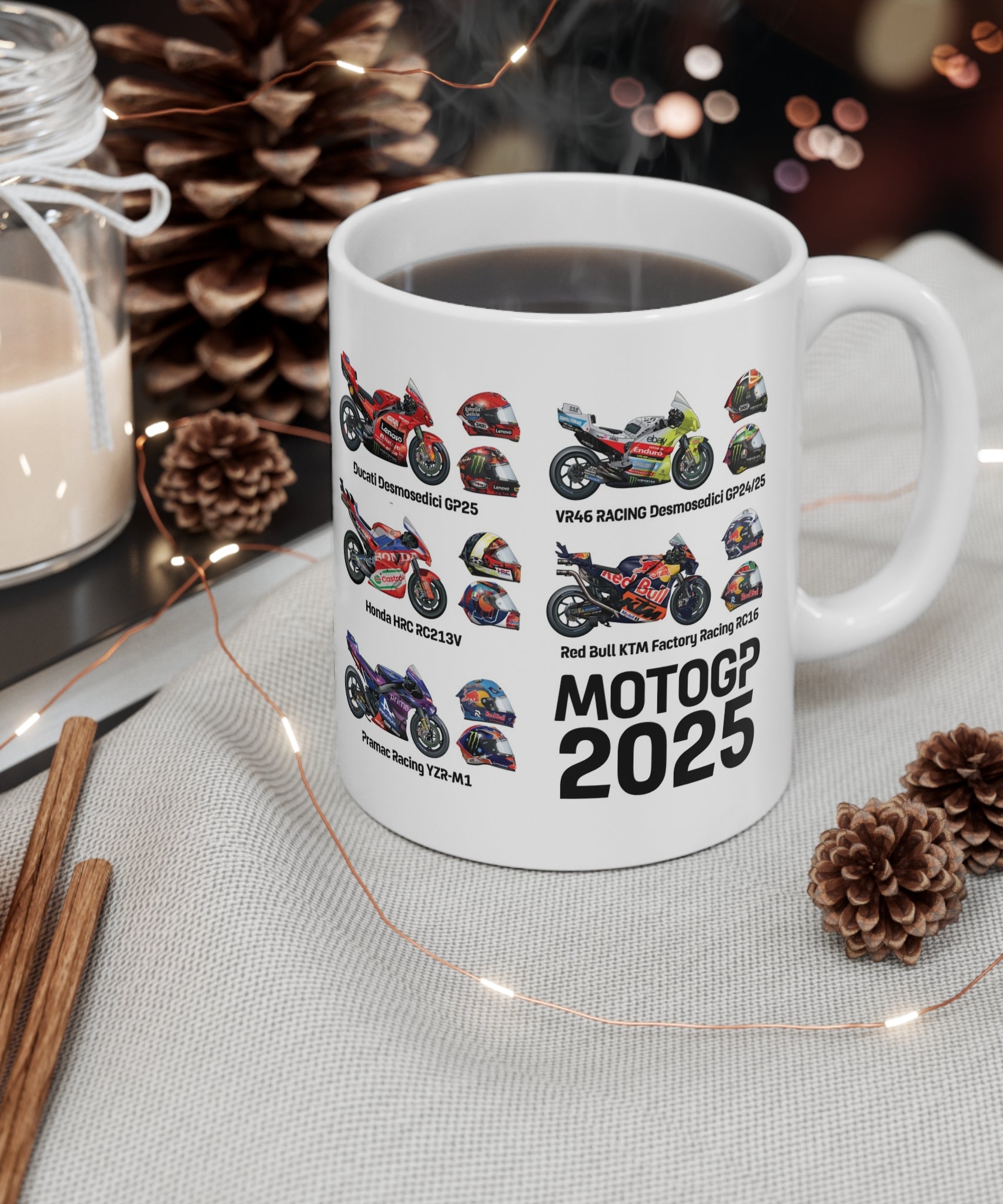 MotoGP 2025 Rider & Bike Helmet Mug