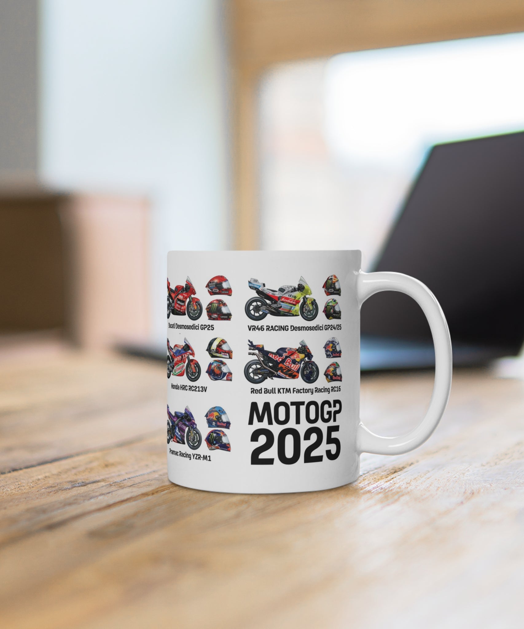 MotoGP 2025 Rider & Bike Helmet Mug