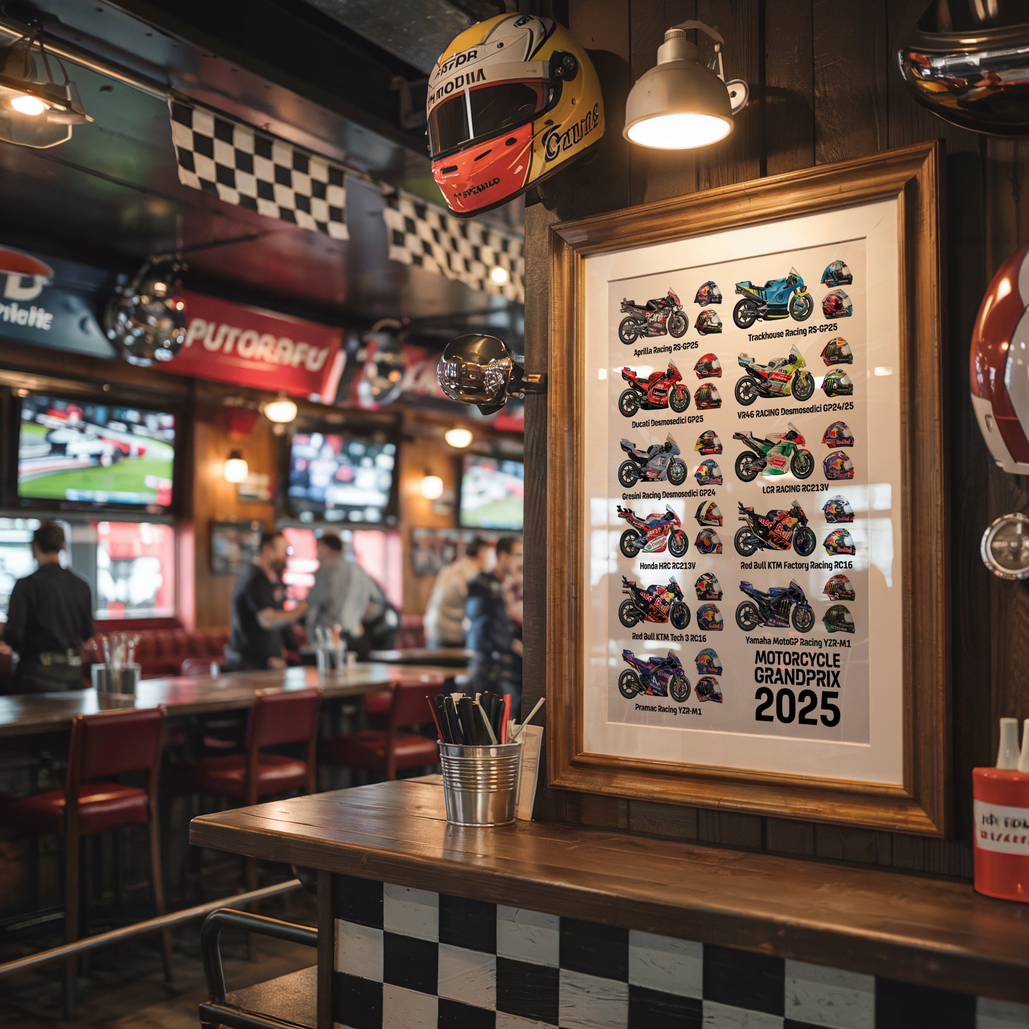 2025 Moto GP Rider helmet poster print