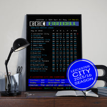Leicester City CEEFAX 2015/16 season league table poster - LIMITED EDITION