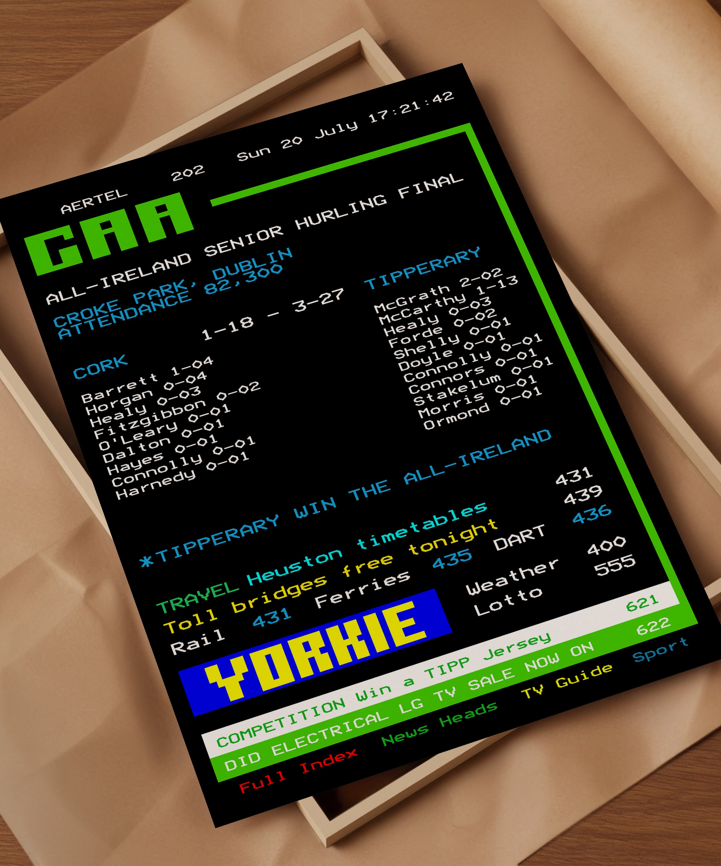 Tipperary 2025 Hurling GAA Aertel Poster