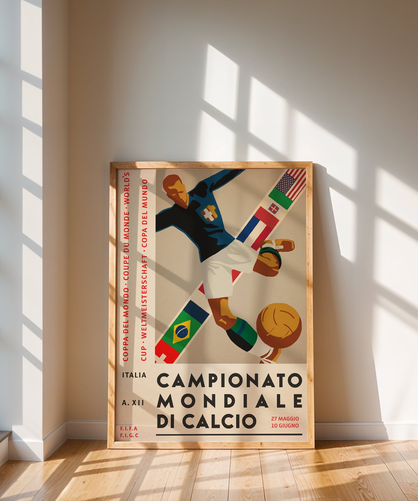 1934 World Cup Italy soccer poster print