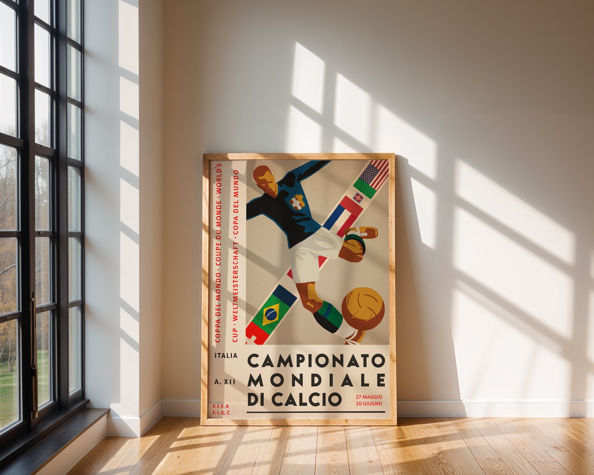 1934 World Cup Italy soccer poster print