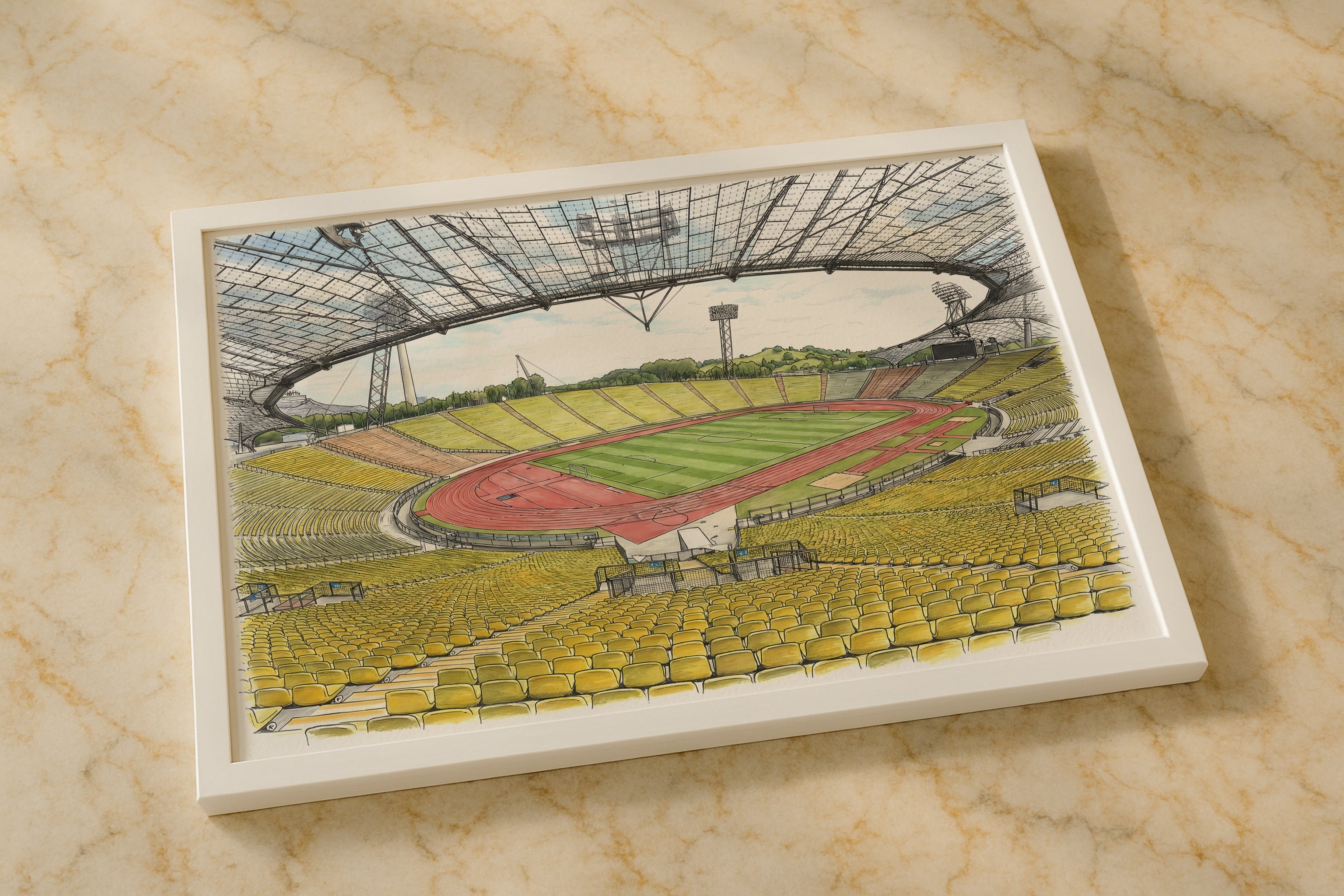 Olympiastadion Stadium Munich Poster - Bayern Munchen