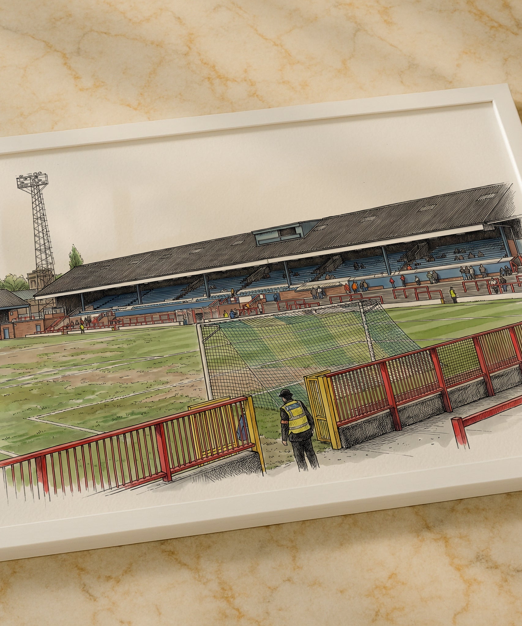 Ewood Park Stadium 1990 Isometric Poster - Blackburn Rovers