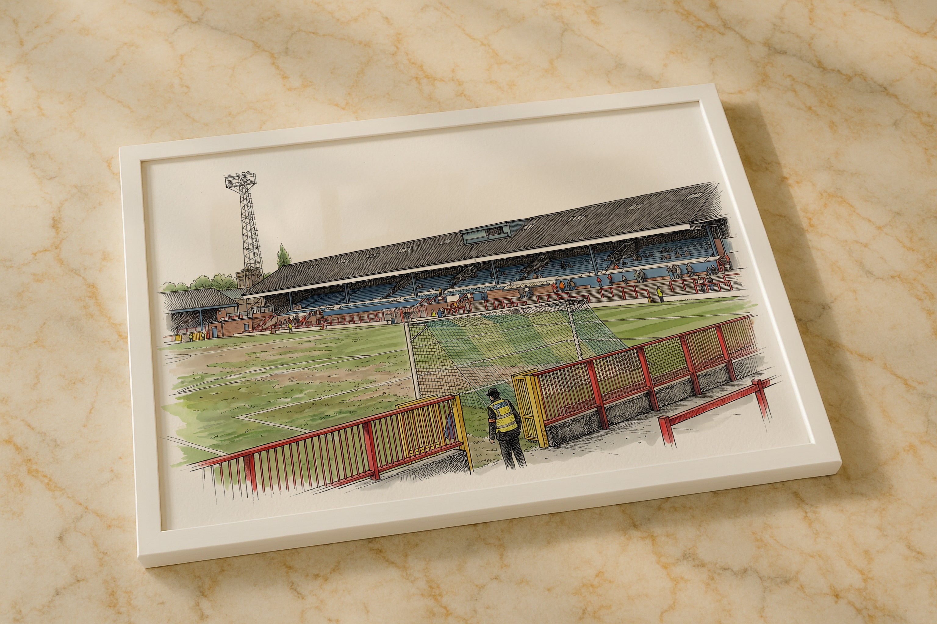 Ewood Park Stadium 1990 Isometric Poster - Blackburn Rovers