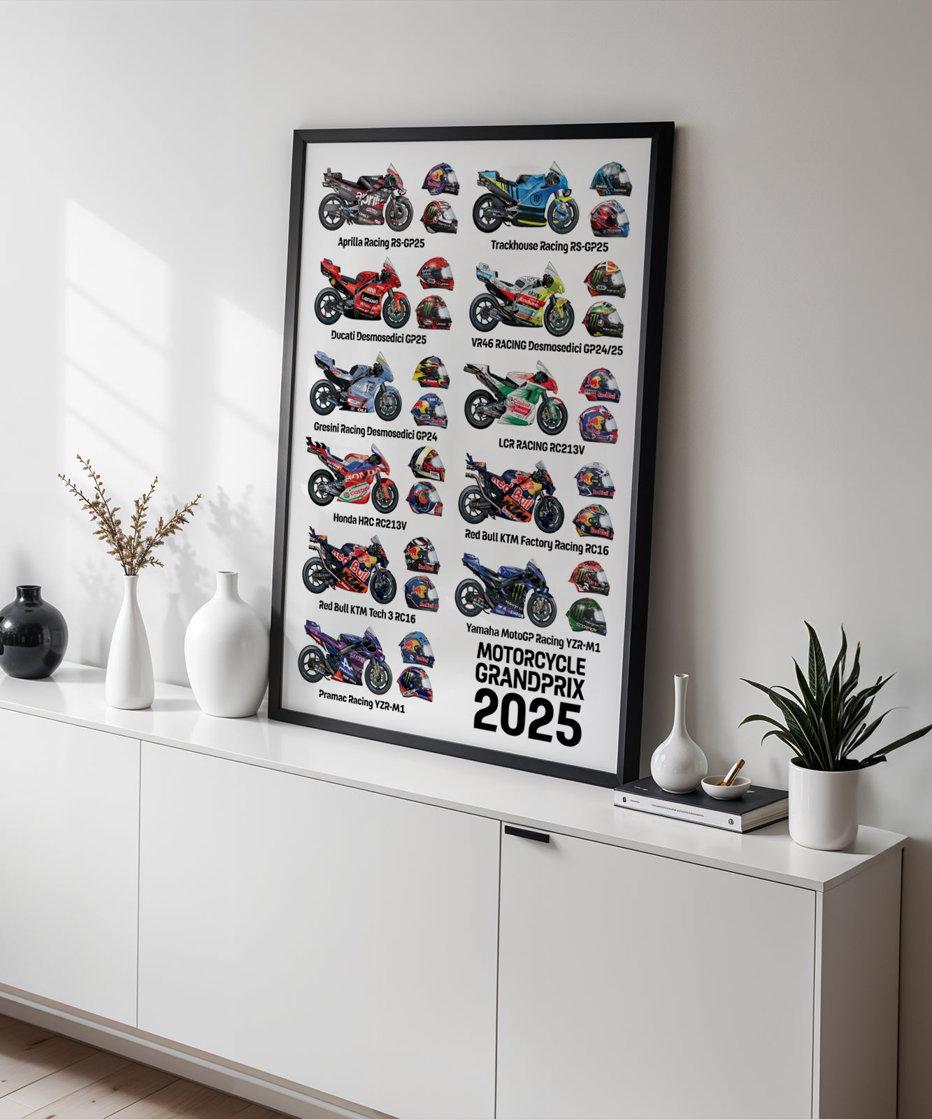 2025 Moto GP Rider helmet poster print