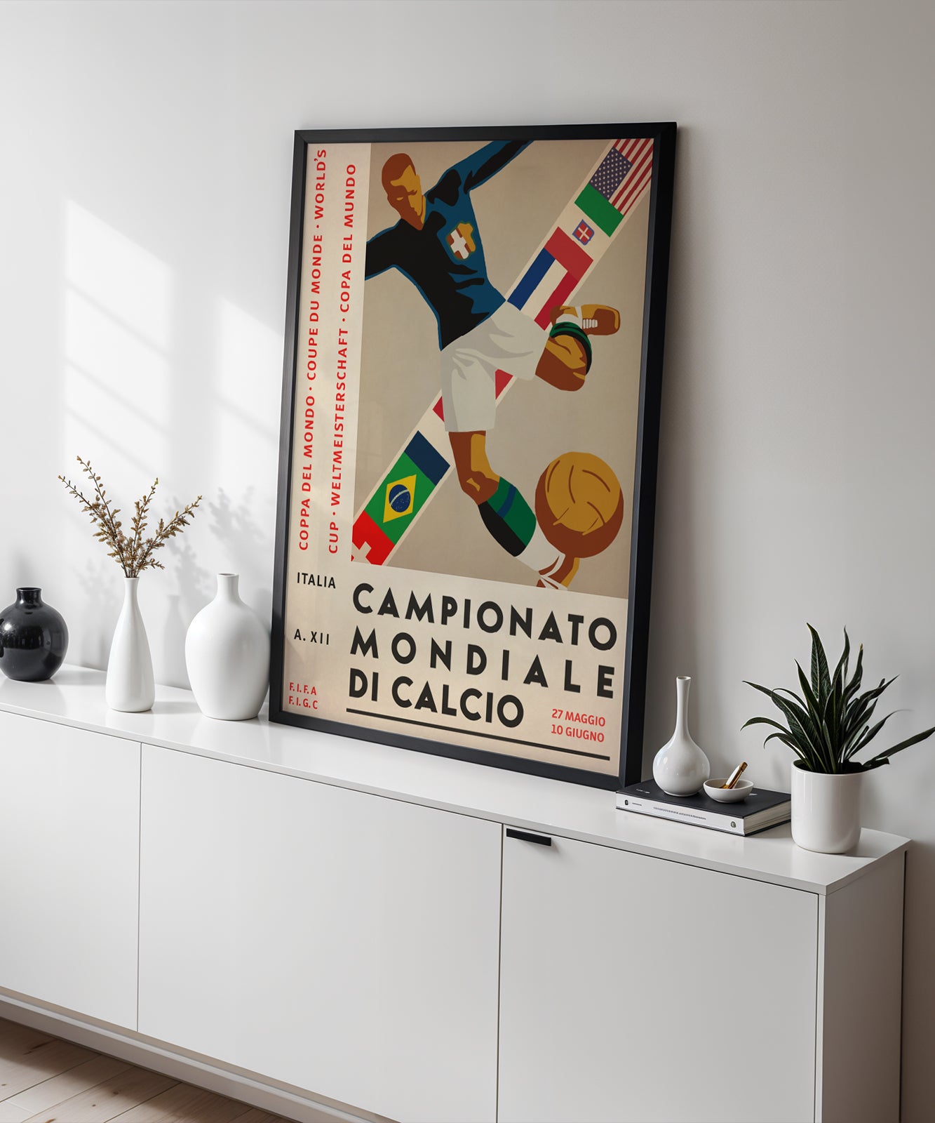 1934 World Cup Italy soccer poster print