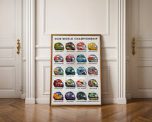 2025 Formula 1 Driver helmet poster print