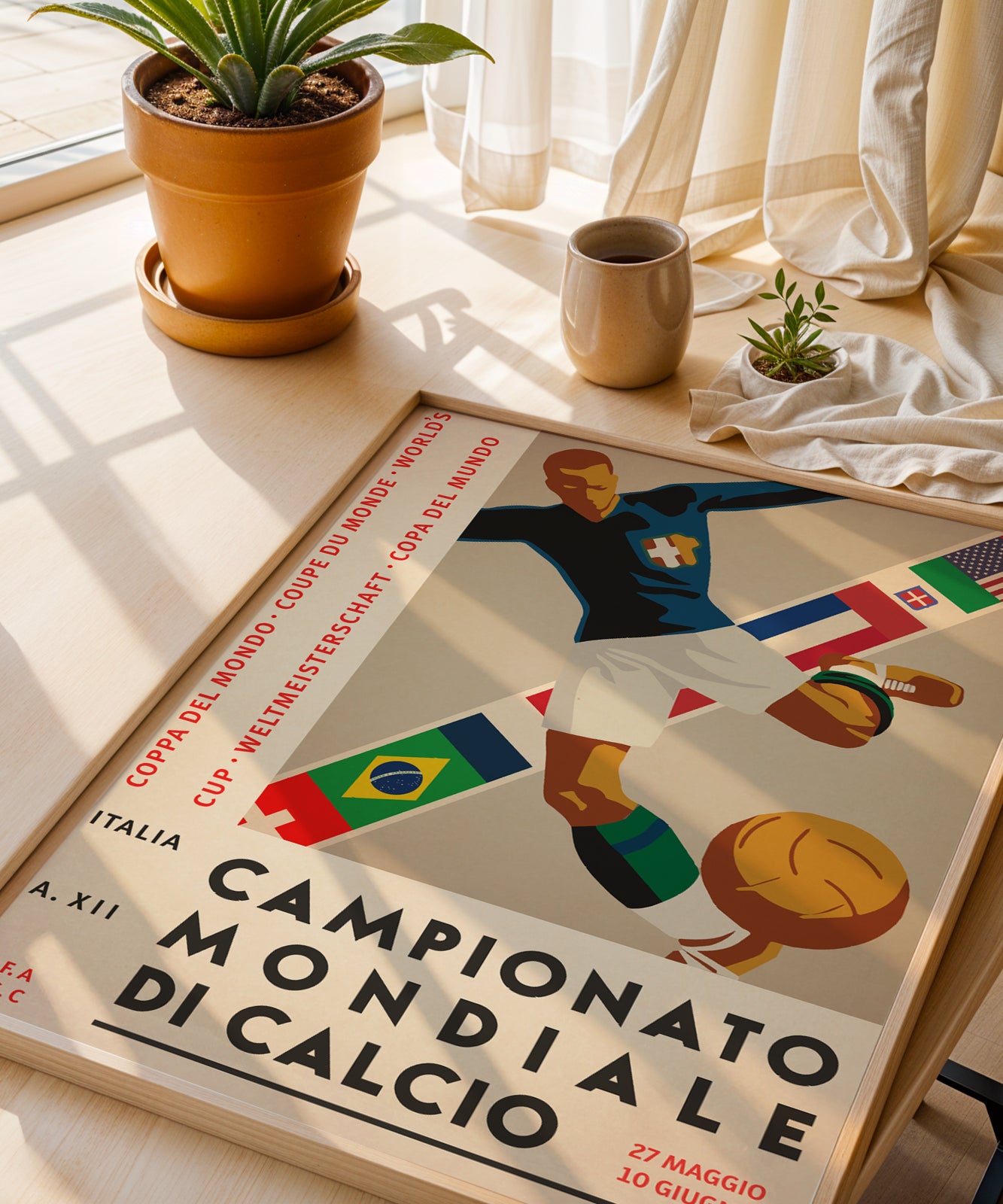 1934 World Cup Italy soccer poster print