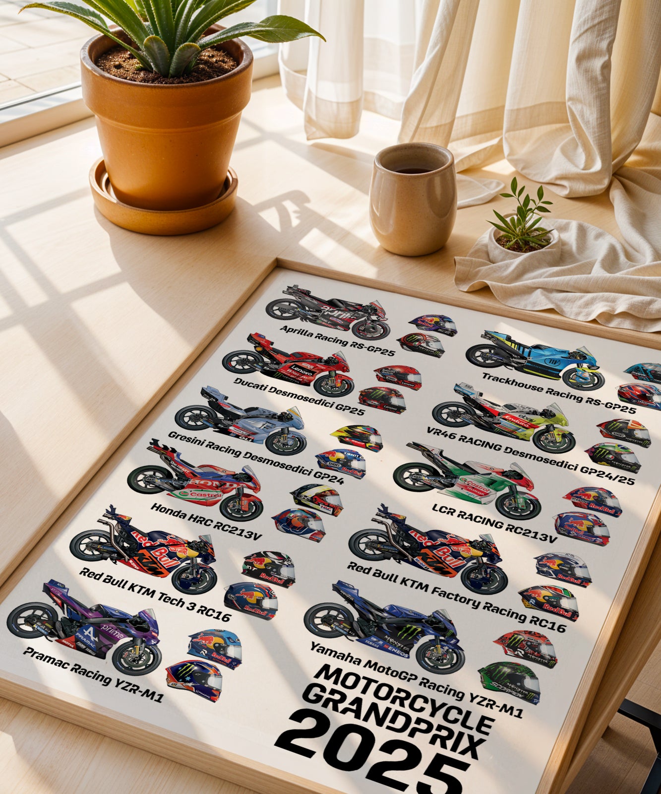 2025 Moto GP Rider helmet poster print