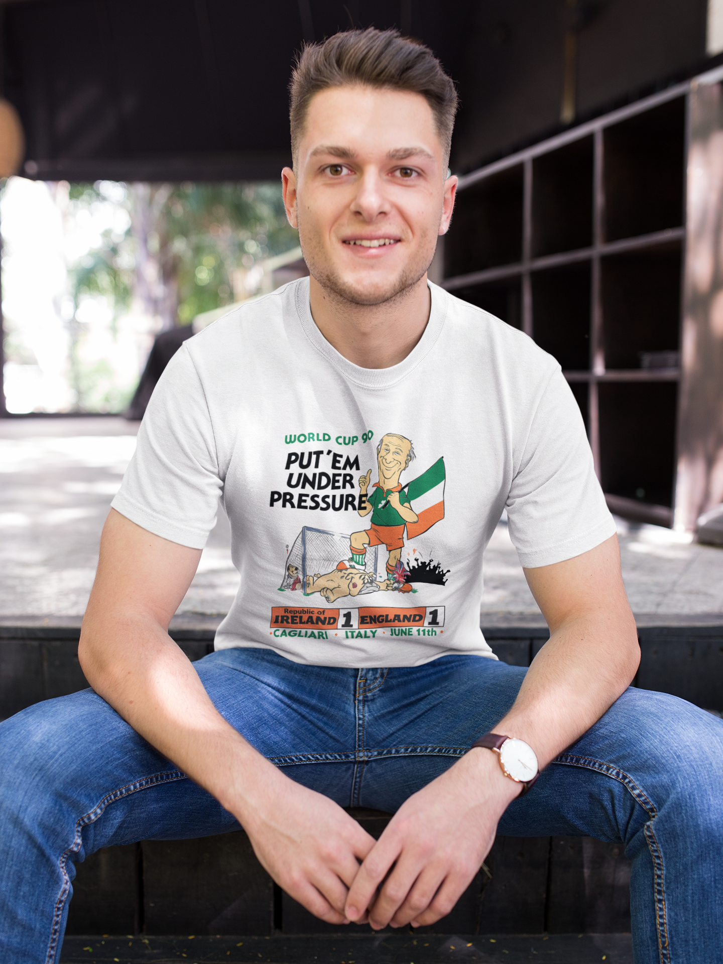 Italia'90 Put 'em under pressure Retro Ireland Tshirt