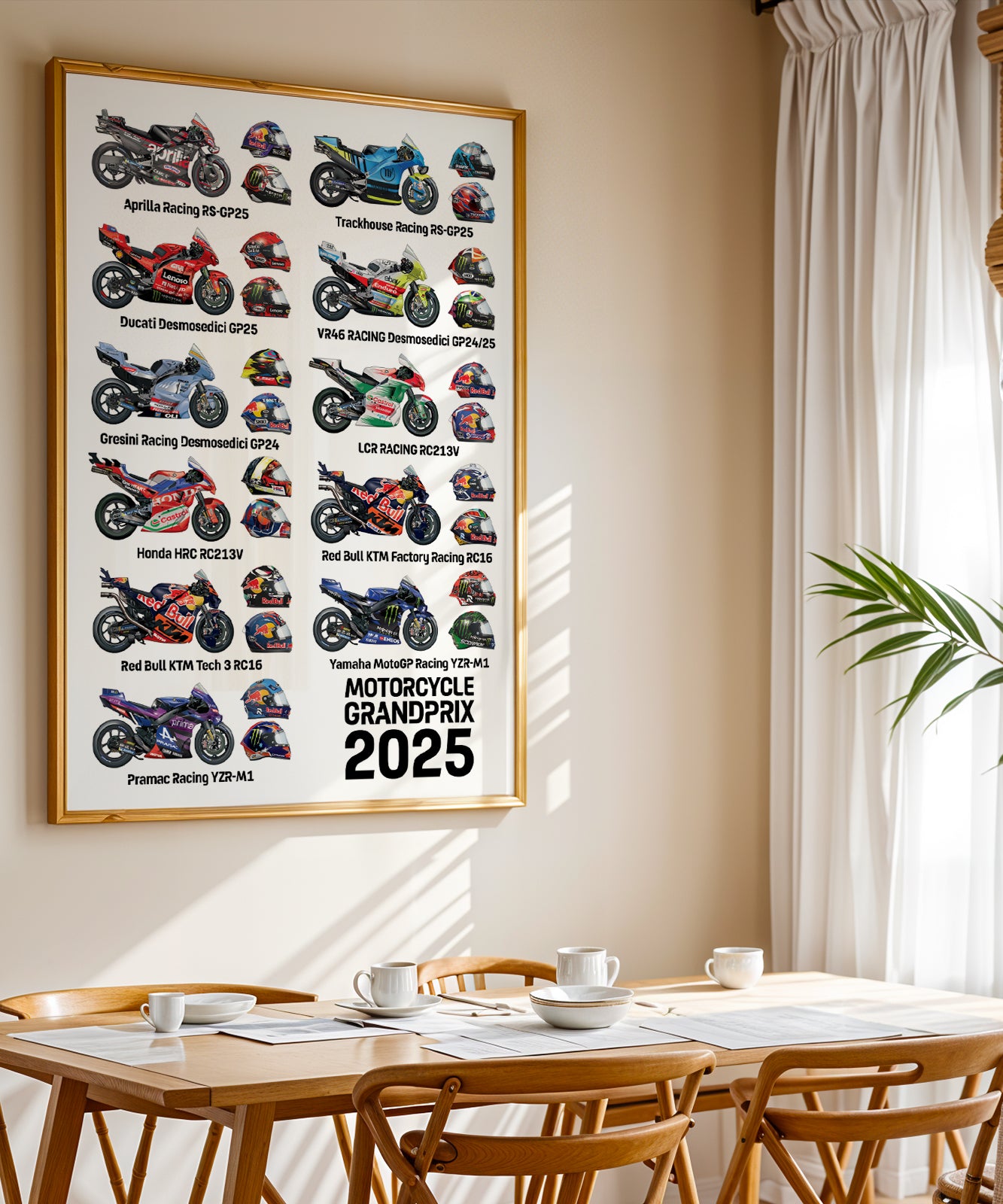 2025 Moto GP Rider helmet poster print