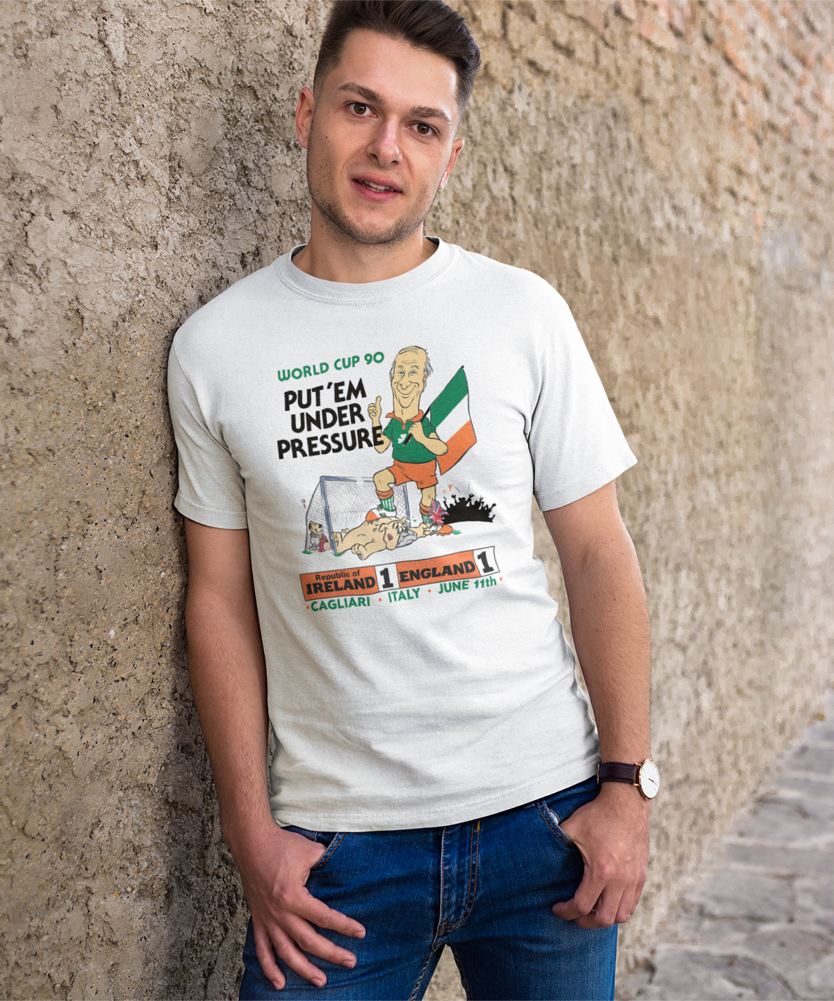 Italia'90 Put 'em under pressure Retro Ireland Tshirt