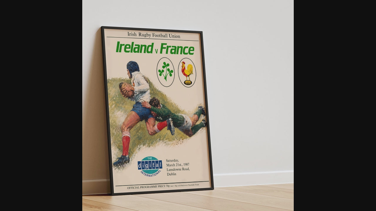 Retro Irish Rugby Programme Posters