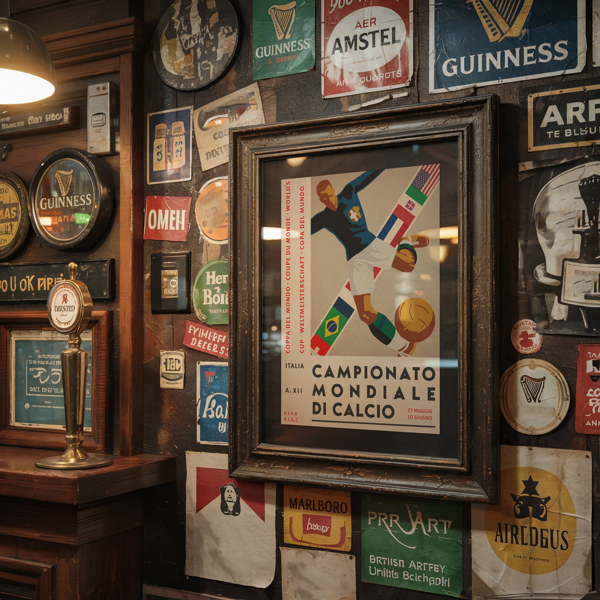 1934 World Cup Italy soccer poster print