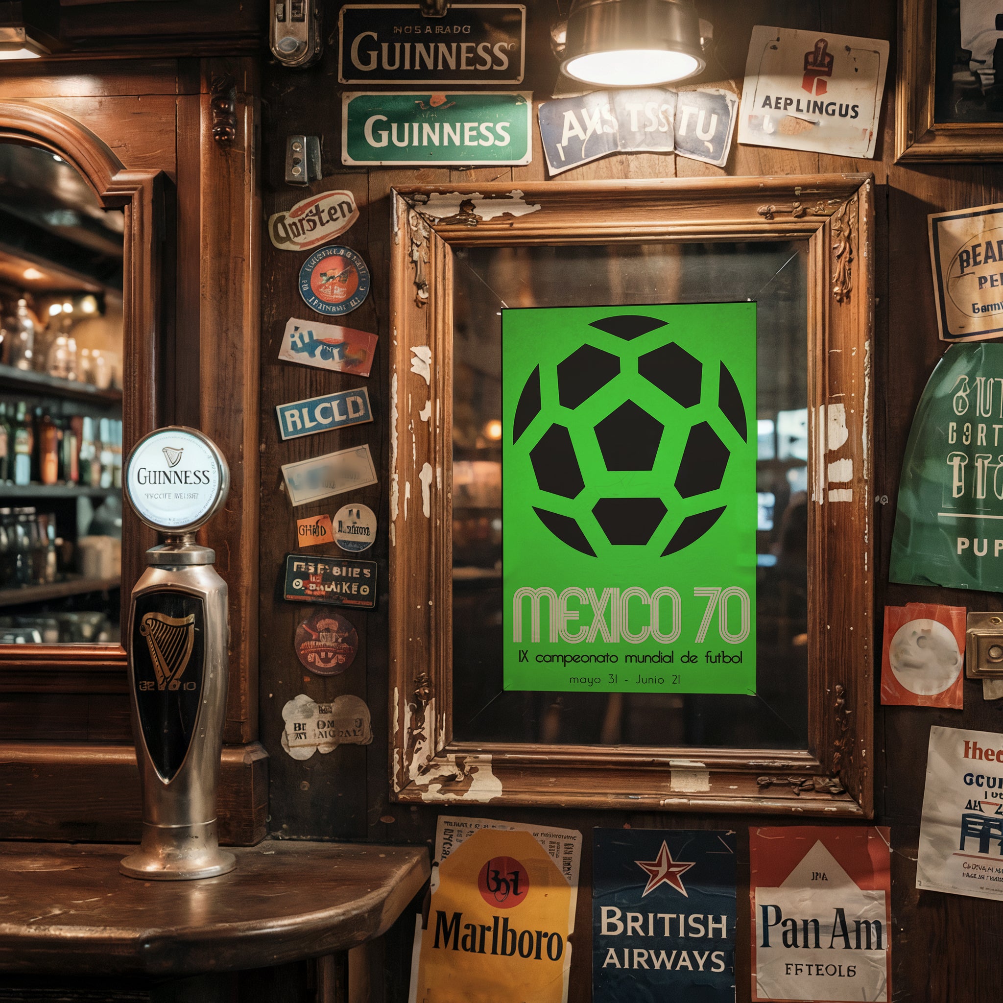 1970 World Cup soccer poster - Mexico 70