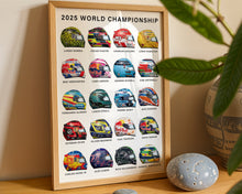 2025 Formula 1 Driver helmet poster print
