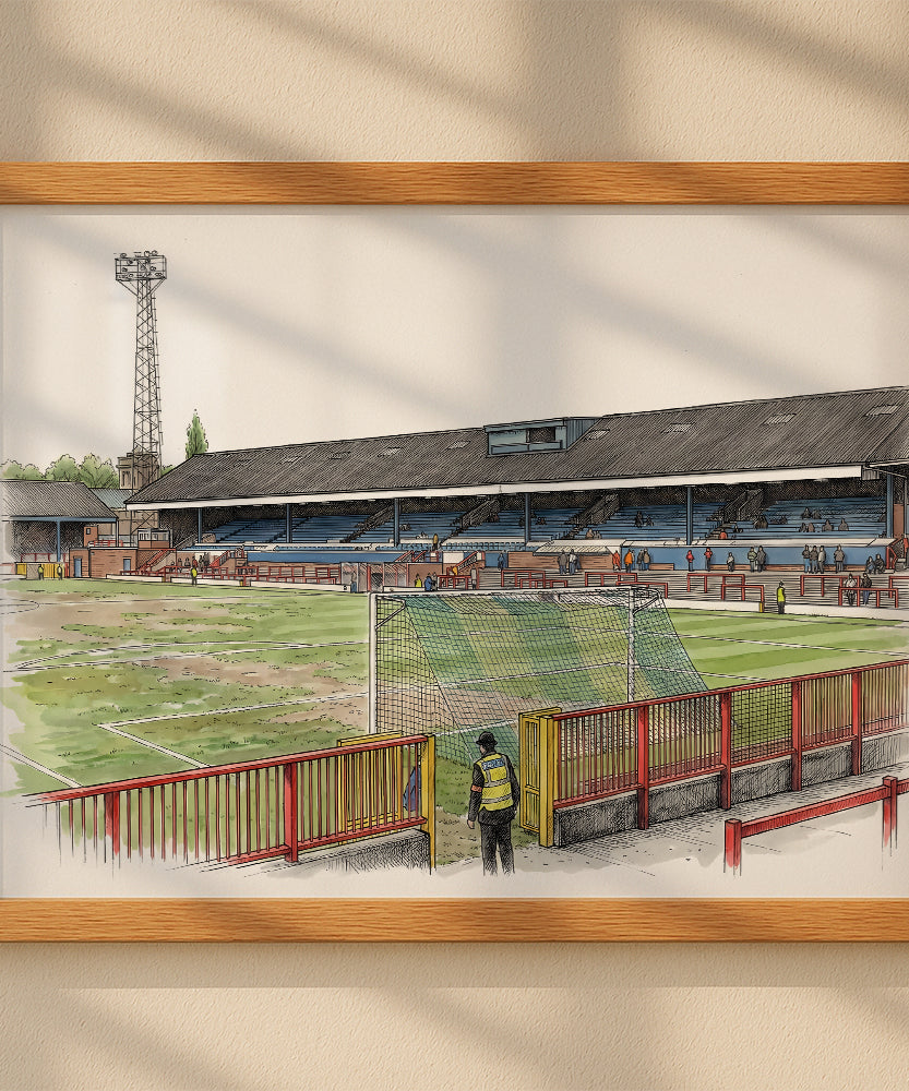 Ewood Park Stadium 1990 Isometric Poster - Blackburn Rovers