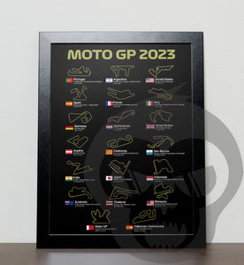 2023 MOTOGP race calendar poster print