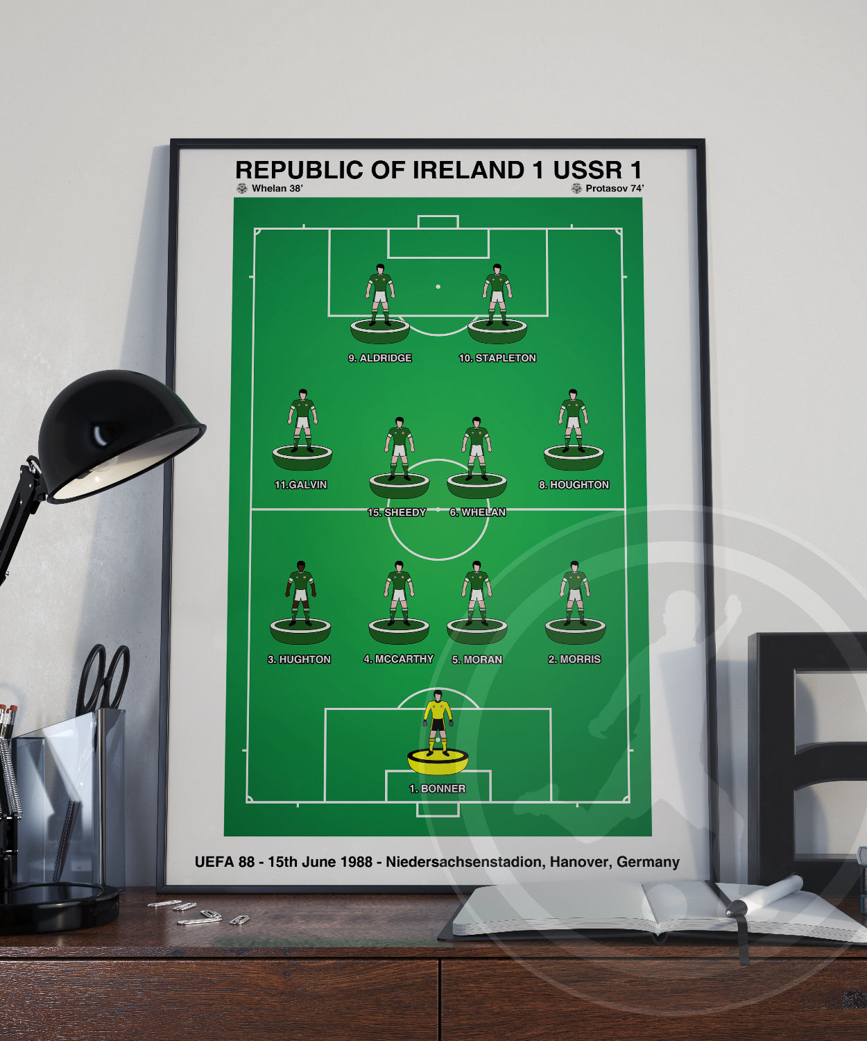 Ireland v USSR Euro 88 Subbuteo Poster