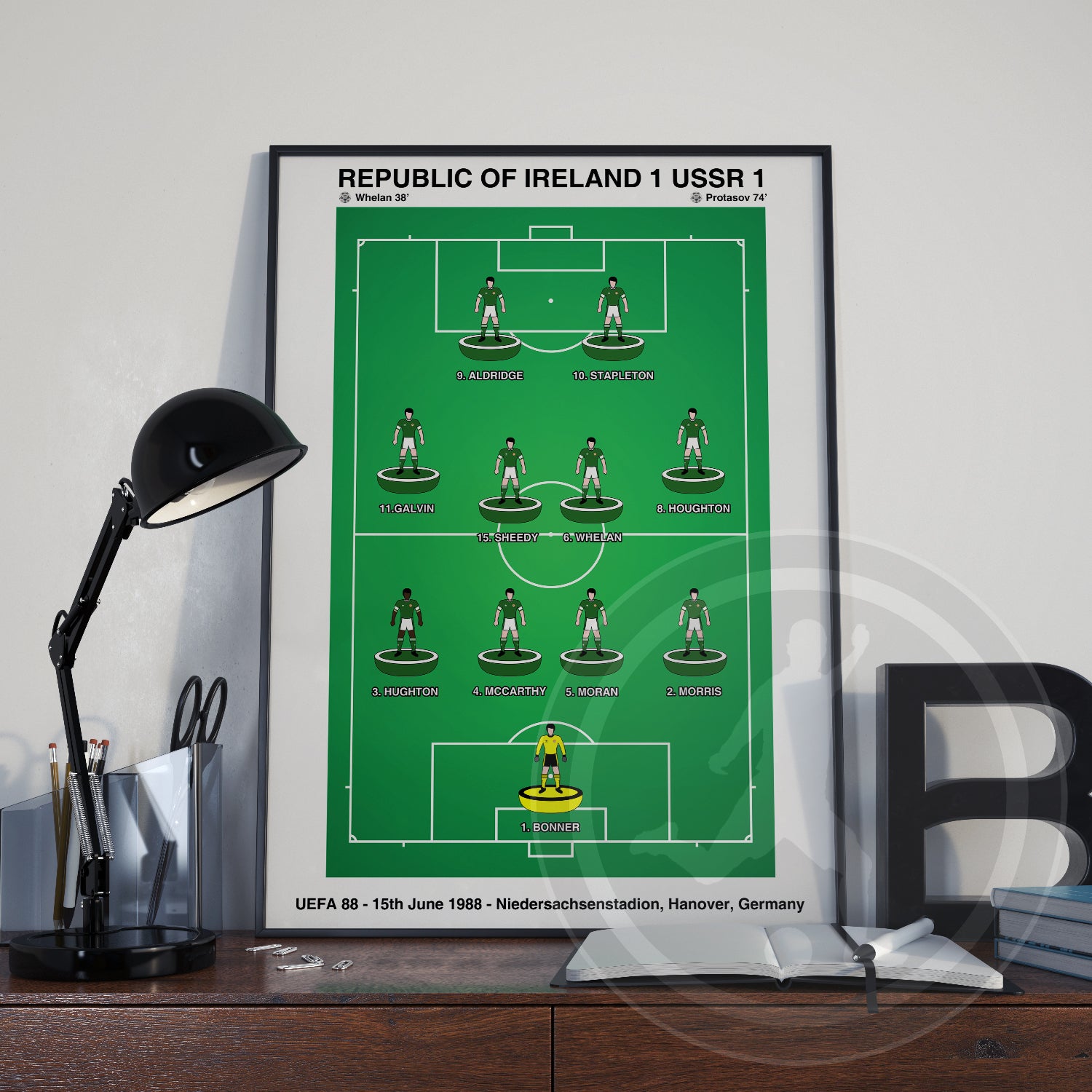 Ireland v USSR Euro 88 Subbuteo Poster