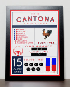 Eric Cantona stats poster